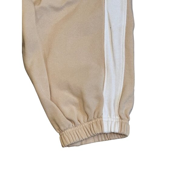 Victorias Secret Pink Womens XL Jogger Sweatpants Beige/White Logo Embroidery - Picture 6 of 6